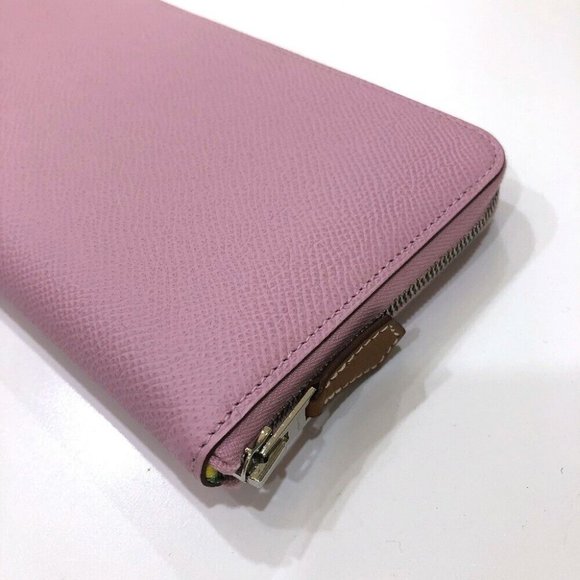HERMES Azap Long Silk-In Zip Around Long Wallet Epsom Pink Based/SilverHardware - Picture 16 of 16